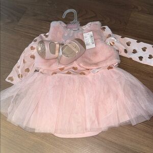 Pink Heart Kids Dress 3 Piece Set